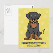 Cartoon Rottweiler-Briefkaart Briefkaart (Voorkant / Achterkant)