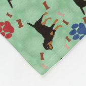 Cartoon Rottweiler Fleece Deken (Hoek)