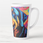 Cartoon Rottweiler in een Garden Latte Mok (Rechts)