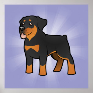 Cartoon Rottweiler Poster