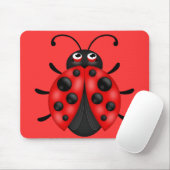Cartoon rouge Tapis de souris de Ladybug (Avec souris)