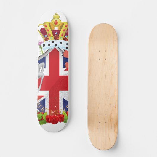 Cartoon Royal Throne Crest Skateboard (Voorkant)