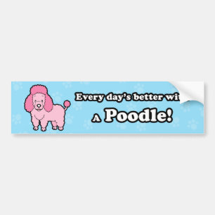 Cartoon Roze Bumpersticker