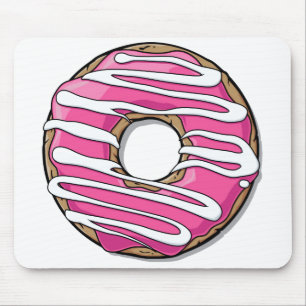 Cartoon Roze Donut met ijsvorming Muismat