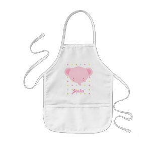 Cartoon Roze Olifant Kinder Schort