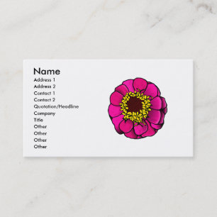 Cartoon Roze Zinnia Visitekaartje