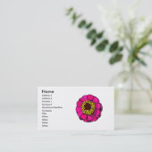 Cartoon Roze Zinnia Visitekaartje (Staand voorkant)