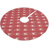 Cartoon Rudolph Pattern Red Kerstboom Rok (Gekanteld)