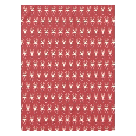 Cartoon Rudolph Red Pattern Tafelkleed (Voorkant)