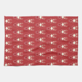 Cartoon Rudolph Red Pattern Theedoek (Horizontaal)
