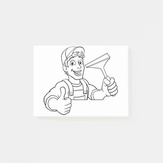 Cartoon Ruitenreinigingsprogramma Car Wash Cleaner Post-it® Notes (Voorkant)