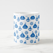 Cartoon Sail Boat Pattern Extra Grote Mok (Voorkant)