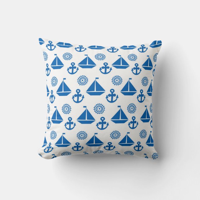 Cartoon Sail Boat Pattern Kussen (Voorkant)