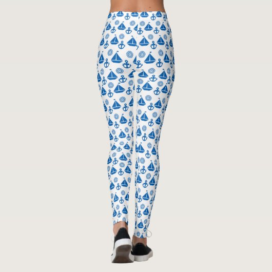 Cartoon Sail Boat Pattern Leggings (Achterkant)