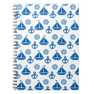 Cartoon Sail Boat Pattern Notitieboek