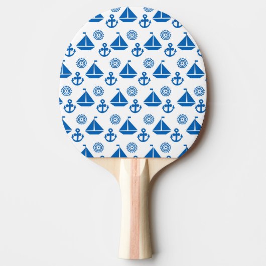Cartoon Sail Boat Pattern Tafeltennisbatje (Voorkant)
