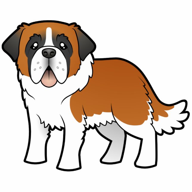 Cartoon Saint Bernard Fotobeeldje Magneet (Voorkant)
