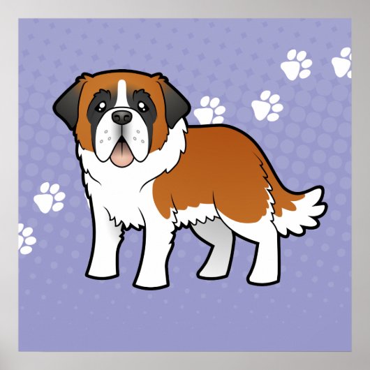 Cartoon Saint Bernard Poster (Voorkant)