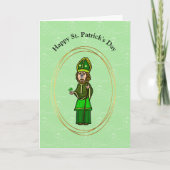 Cartoon Saint Patrick Customize Card Kaart (Voorkant)