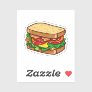 Cartoon sandwich sticker