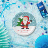 Cartoon Santa Claus - Aangepaste kerstnaam Papieren Bordje (Feest)