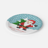 Cartoon Santa Claus - Aangepaste kerstnaam Papieren Bordje (Gekanteld)