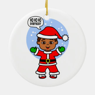 Cartoon Santa Claus Cute Toddler Afbeelding Keramisch Ornament