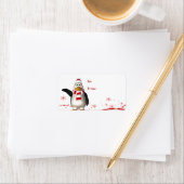 Cartoon Santa Claus Penguin kerstcadeau Label (Insitu)