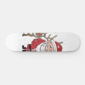 Cartoon Santa en Skateboard (Horizontaal)