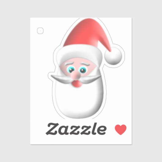 Cartoon Santa Face Sticker (Vel)