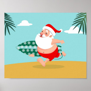 Cartoon Santa-strand Poster