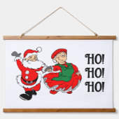 Cartoon Santas Drie Panel Hangend Wandkleed (Voorkant)