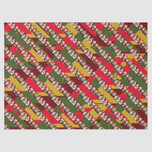 Cartoon Santas Kerstmis Tissuepapier (Voorkant)