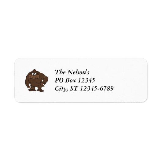 Cartoon Sasquatch Etiket (Voorkant)
