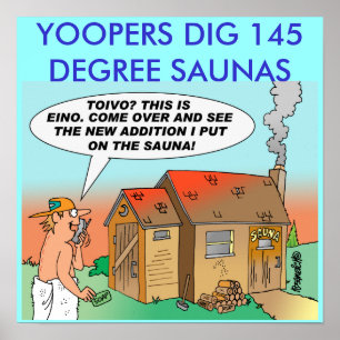 CARTOON SAUNA POSTER caractéristiques Toivo & Eino