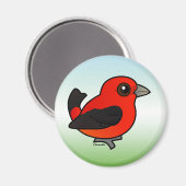 Cartoon Scarlet Tanager Magneet (Voorkant / Achterkant)