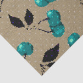 Cartoon schattebakkersbes zwarte bladeren beige tissuepapier (Detail)