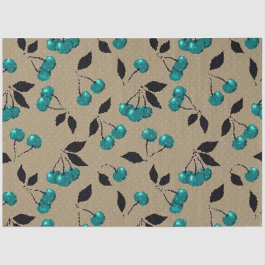 Cartoon schattebakkersbes zwarte bladeren beige tissuepapier (Voorkant)