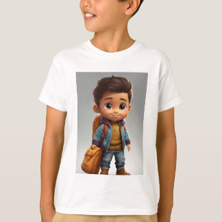 Cartoon schattig klein latino jongen dragen herfst t-shirt