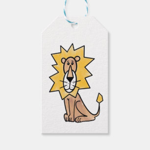 cartoon schattig leeuw kinderen retro safari jungl cadeaulabel