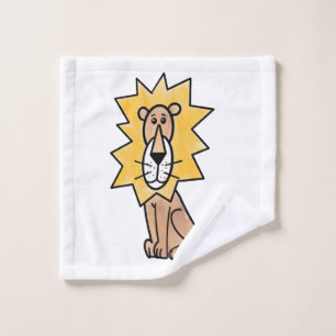 cartoon schattig leeuw kinderen retro safari jungl washandje