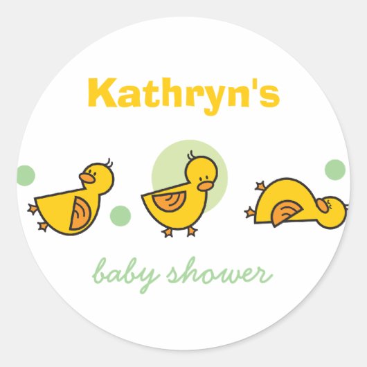 Cartoon Schattige Duckies Baby shower Gift Label S (Voorkant)