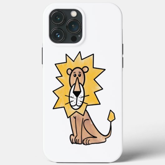 cartoon schattige leeuw kinder retro safari oerwou Case-Mate iPhone case (Achterkant)