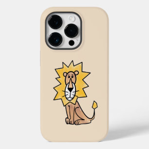 cartoon schattige leeuw kinder retro safari oerwou Case-Mate iPhone 14 pro hoesje
