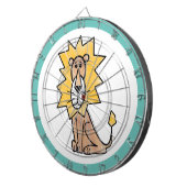 cartoon schattige leeuw kinder retro safari oerwou dartbord (Voorkant Rechts)