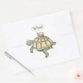 Cartoon schildpad en slak Whee! Leuke sticker cade (Envelop)