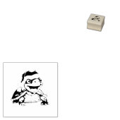 Cartoon schildpad, lachen, met kerstmuts 	rubberstempel (Gestempeld)