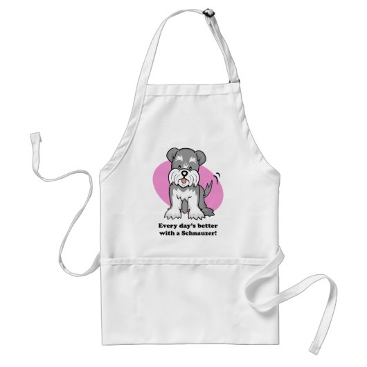 Cartoon Schnauzer Apron Standaard Schort (Voorkant)