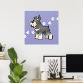 Cartoon Schnauzer Poster (Thuiskantoor)