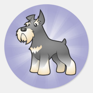 Cartoon Schnauzer Ronde Sticker